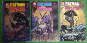 Batman Versus Predator 1-3 Complete Prestige Arthur Suydam Covers DC 1991 FN/VF