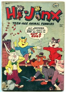 HI-JINX COMICS #1 1947-FUNNY ANIMAL ROCK 'N ROLL-HEPCAT VG