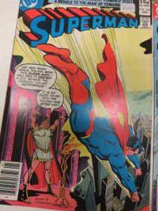 Superman 342-343, 345, 358 FN 1979-80 British cover price variant DC Comics