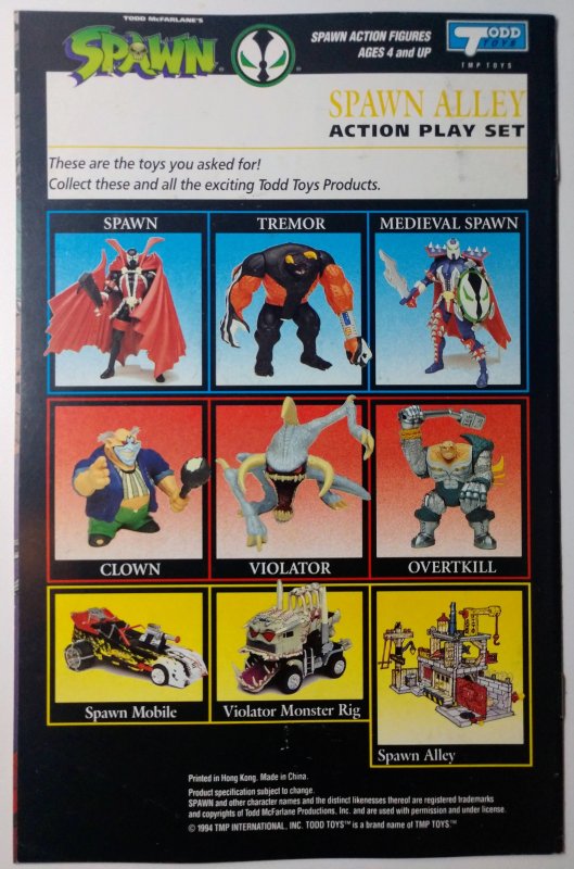 Spawn Action Figure Comic Spawn Alley Playset (7.5, 1994)