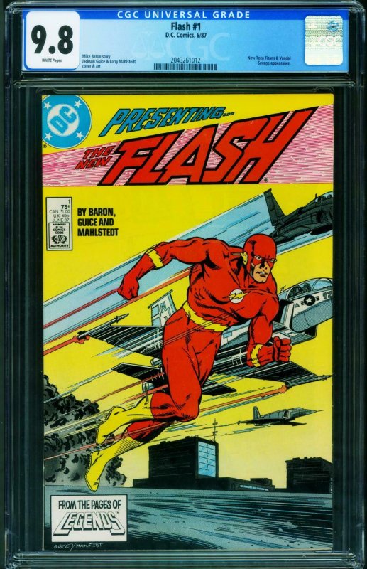 The Flash #1 CGC 9.8 1987 1st Wally West title  DC 2043261012