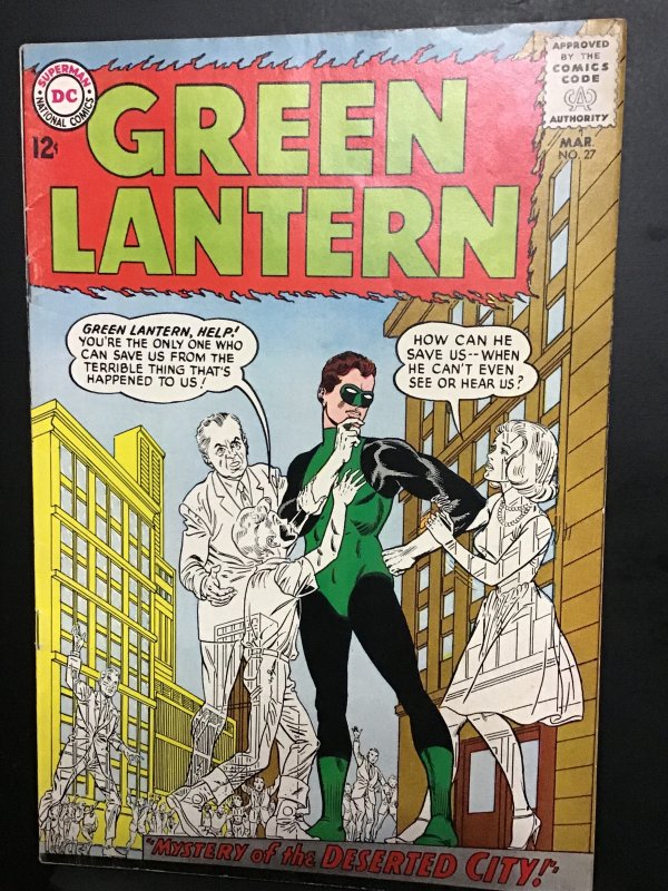 Green Lantern #27 (1964) Mystery of the deserted city! High grade VF+ Wow!