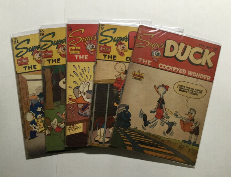 Super Duck 6 9 18 19 21 Lot Run Set Good+ To Very Good+ 2.5-4.5 Archie Magazine