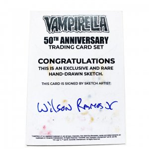 Vampirella 50Th Anniversary Sketch Card By Wilson Ramos Jr Dynamite (H)