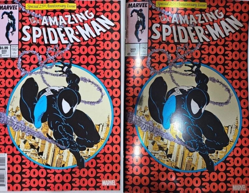 (2023) AMAZING SPIDERMAN #300 FACSIMILE + FOIL VARIANT COVER! 1st Full VENOM!