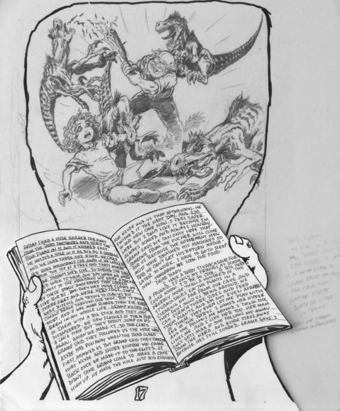 BUDD ROOT original published art, CAVEWOMAN #3 pg #17, 1st series , 14x17,1994