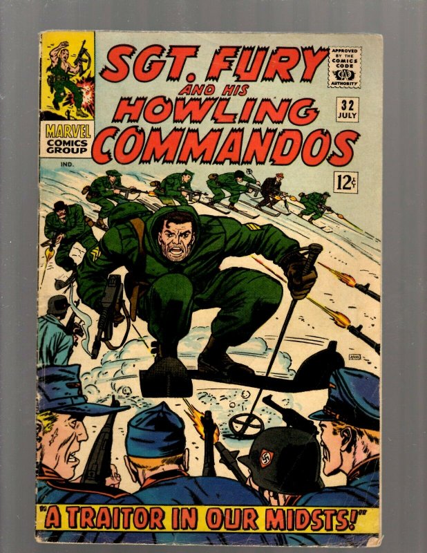 Sgt. Fury & His Howling Commandos # 32 FN Marvel Comic Book Nick Avengers J450