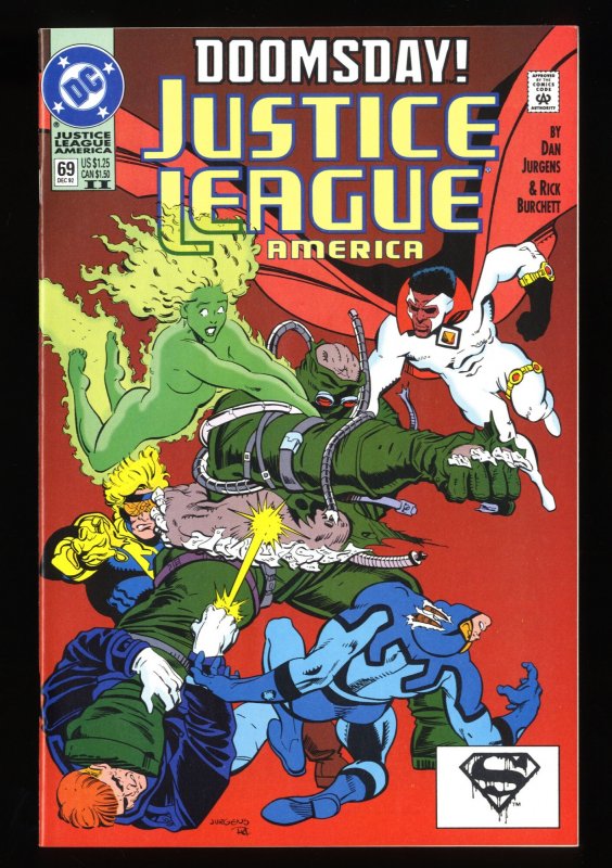Justice League America (1987) #69 NM+ 9.6 Scarce! 2nd Print