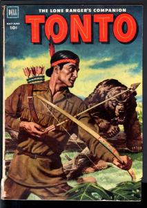 TONTO #5-THE LONE RANGER'S COMPANION-GRIZZLEY BEAR ATTACK--RARE---1952-DE VG-