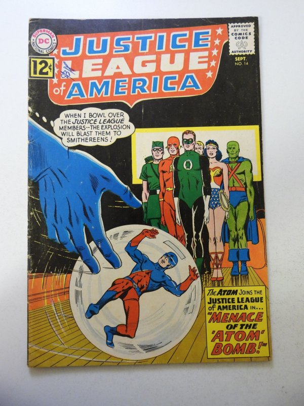 Justice League of America #14 (1962) VG Cond centerfold detached at one staple