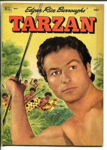 TARZAN #32-1952-DELL-BURROUGHS-MARSH-LEX BARKER PHOTO COVER-vg