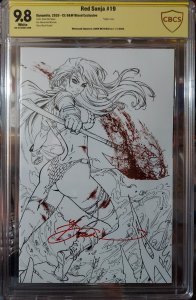 Red Sonja #19 CBCS 9.8 BW  Blood Exclusive Virgin CVR signed by Dawn Mcteigue