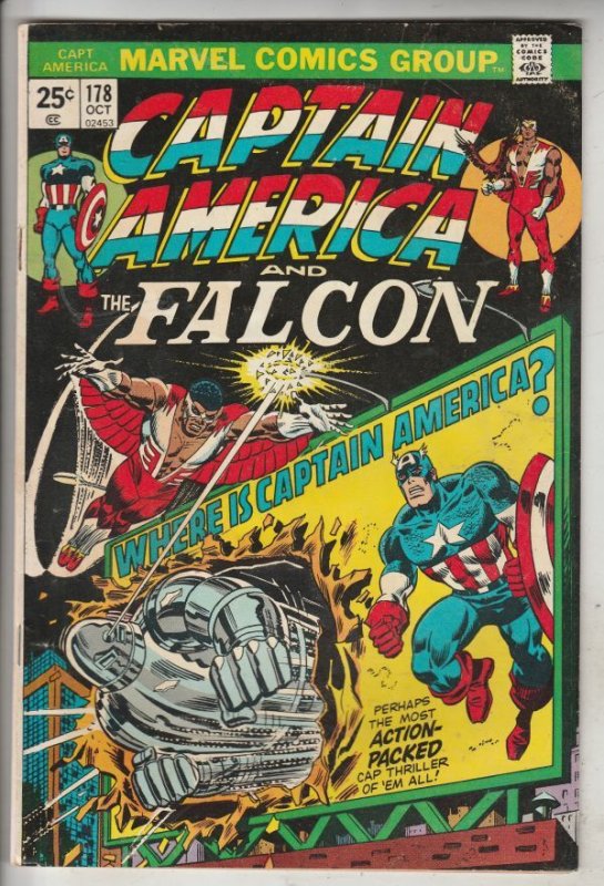 Captain America #178 (Oct-74) VF High-Grade Captain America