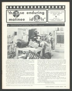 Those Enduring Matinee Idols #13 10/1971-Movie serial fanzine-Film images- ar...