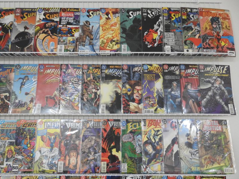 Huge Lot 180+ Comics W/ Superman, Impulse, Crisis Infinite Earths+ Avg VF Cond!