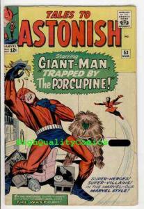 TALES To ASTONISH #53, VG, Ant-Man, Wasp, Origin Colossus, Dick Ayers