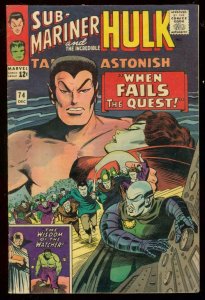 TALES TO ASTONISH #74 '65-HULK SUB-MARINER-MARVEL KIRBY FN