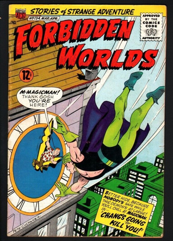 FORBIDDEN WORLDS #134-1966-SILVER-AGE SCI-FI-ACG-MAGICMAN-VG VG