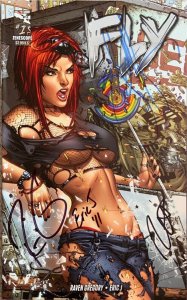 ZENESCOPE: FLY #1 ERIC BASALDUA (EBAS) COVER SIGNED BY THE CREATIVE TEAM W/COA.