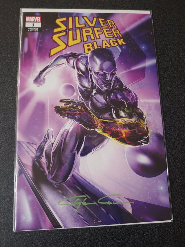 SILVER SURFER BLACK #1 SCORPION COMICS VARIANT SIGNED BY CLAYTON CRAIN WITH COA
