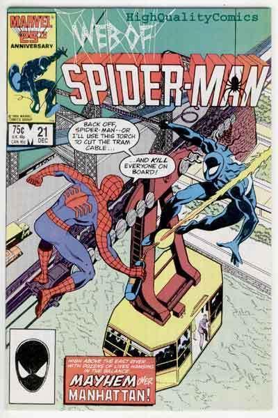 WEB of SPIDER-MAN #21, NM, Mayhem over ManHatten,1985, more in store