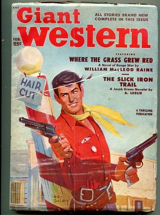 Giant Western-Feb/1951-Western Pulp Thrills-Louis L'Amour/Jim Mayo-VG