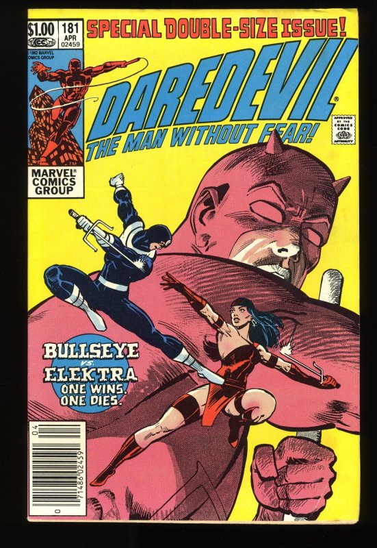 Daredevil #181 Newsstand Variant Death of Elektra Frank Miller!