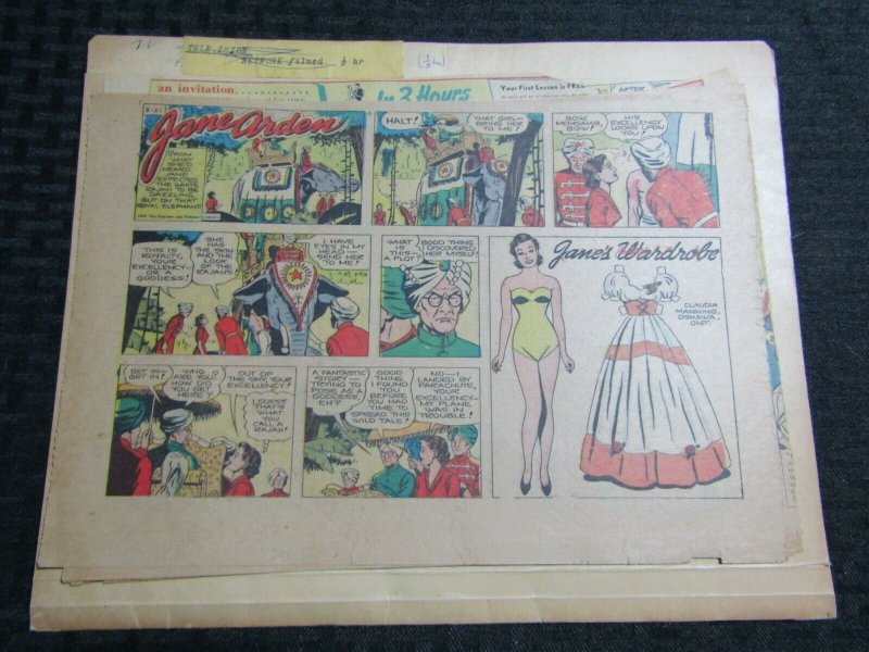 1949 JANE ARDEN Sunday 11x8 Newspaper Comics LOT of 10 VG-/VG+ Paper Dolls