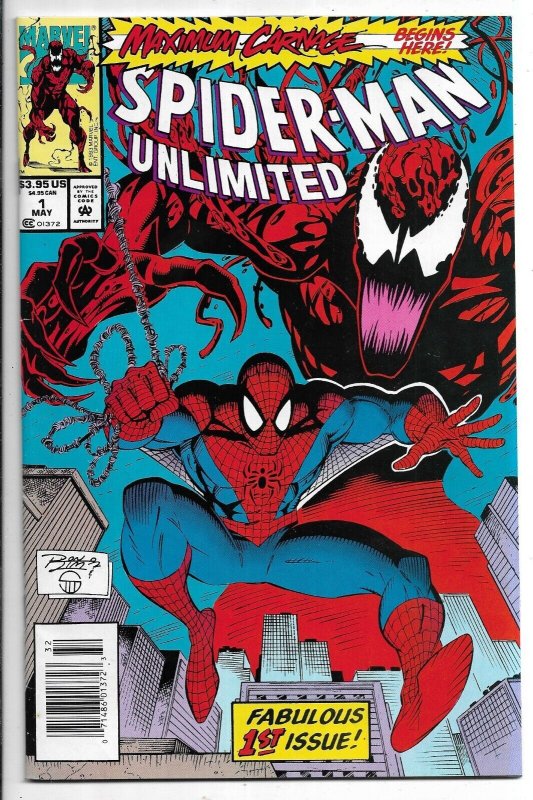 Spider-Man Unlimited 1 Newsstand 1st Shriek Maximum Carnage NM-  n180x 