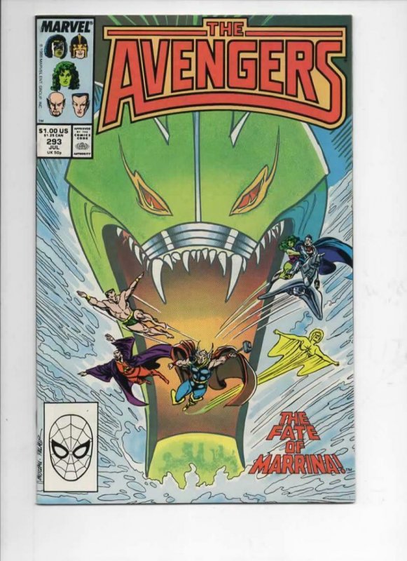 AVENGERS #293, VF/NM, Captain, Thor, Sub-Mariner, 1963 1988, Marvel