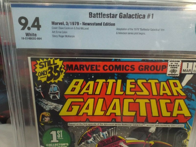 Battlestar Galactica #1 - CBCS 9.4 - White Pages - Newsstand Edition!