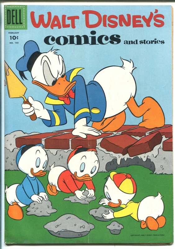 WALT DISNEY'S COMICS AND STORIES #185 1955-MICKEY-DONALD-CARL BARKS-vg