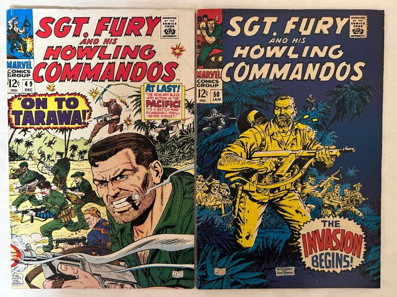 *Sgt Fury (1963 Marvel) 46vf, 47fn, 48fvf, 49fn, 50vf