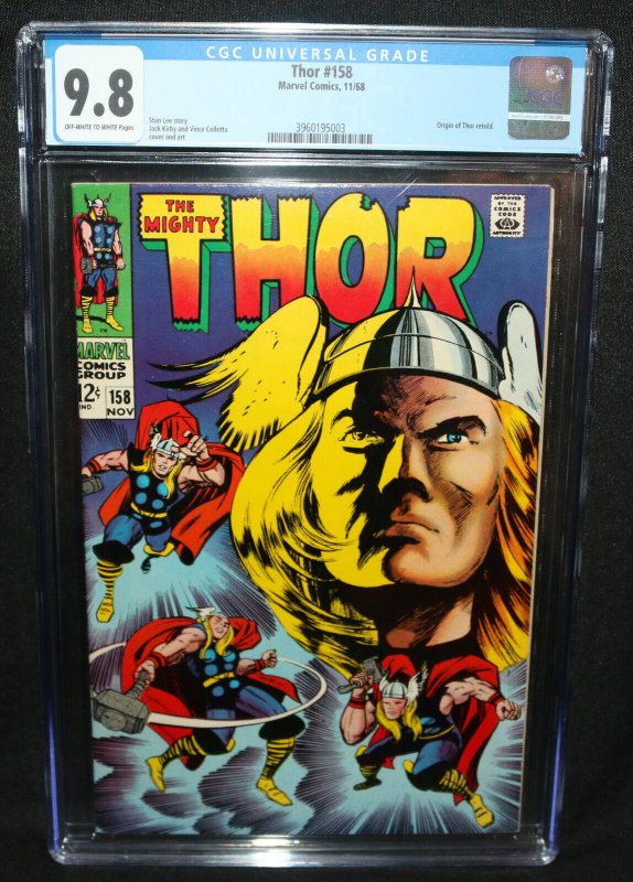 Thor #158 - Origin of Thor Retold - Jack Kirby Art - CGC Grade 9.8 - 1968