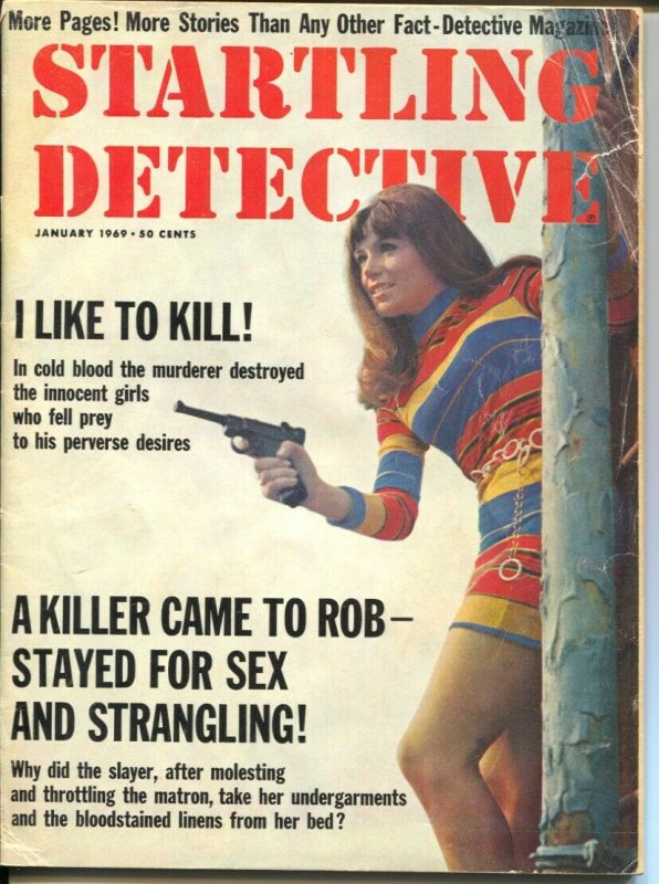 Startling Detective 4/1989-gun moll cover-lurid crime-exploitation-pulp style-VG