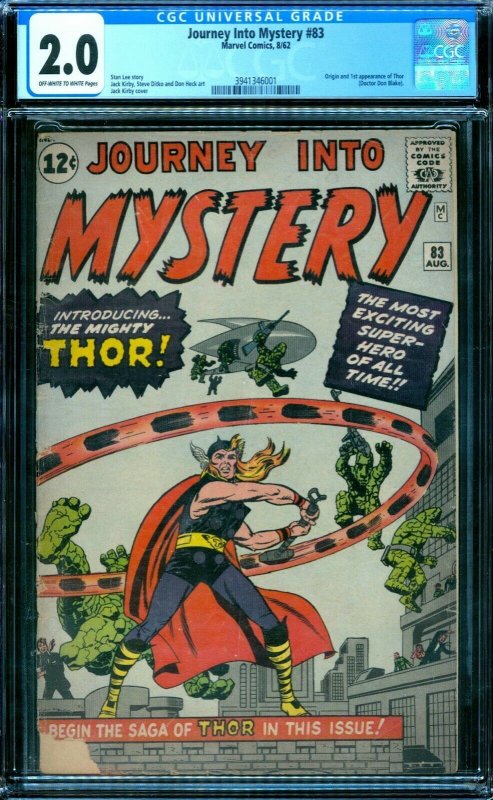 Journey Into Mystery 83 CGC 2.0  1st Thor ow/w pages!