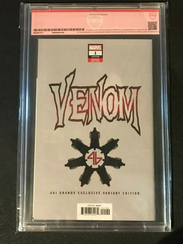 Venom # 1 Adi Granov Virgin Variant CBCS 9.6 Signed Donny Cates and Adi Granov