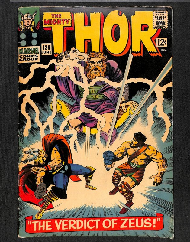 Thor #129 VG/FN 5.0 Zeus Hercules!