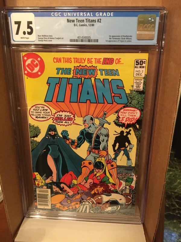 New Teen Titans 2 CGC 7.5 1st Deathstroke the Terminator!!