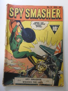 Spy Smasher #8 (1942) FR/GD Cond 1/2 book-length spine split, cover detached