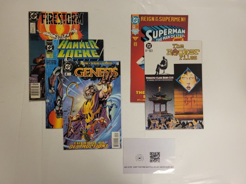 5 Comics #22 Superman #2 Genesis #84 Firestorm #4 Hammer Locke #8 Hacker 43 TJ34