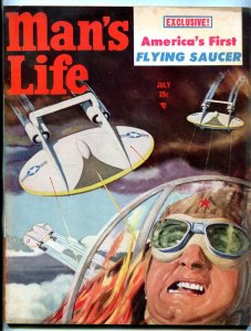 Man's Life Magazine July 1954-FLYING SAUCER WAR-SHOCK TREATMENT FN