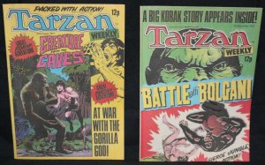 Tarzan Weekly UK Comic - 2pc LOT - (Grades 8.0) 8/27 & 9/3 1977