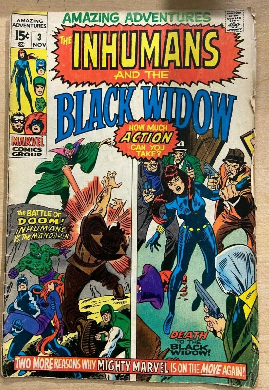 AMAZING ADVENTURES #3 (Marvel,11/1970)VERY GOOD MINUS(VG-)Black Widow 1st Ivan  