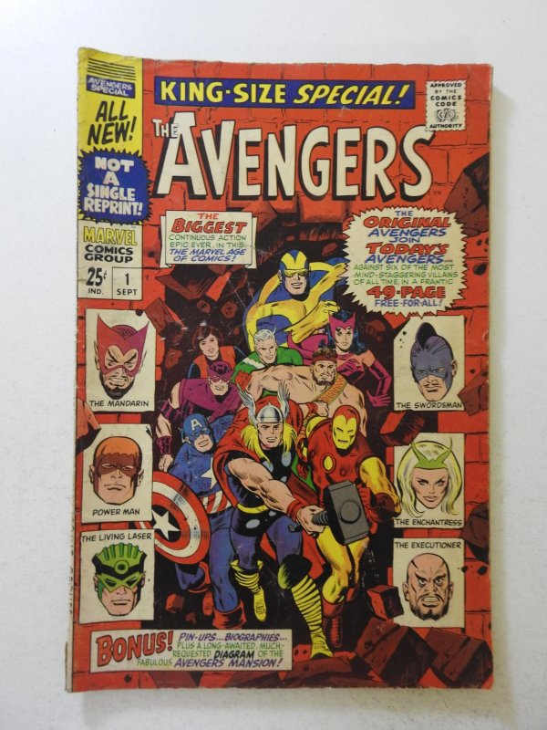 The Avengers Annual #1 (1967) FR/GD Cond 1/2 book-length cumulative spine split