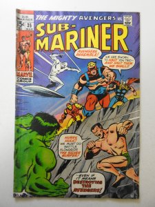 Sub-Mariner #35 (1971) GD Condition moisture damage, mold, rusty staples