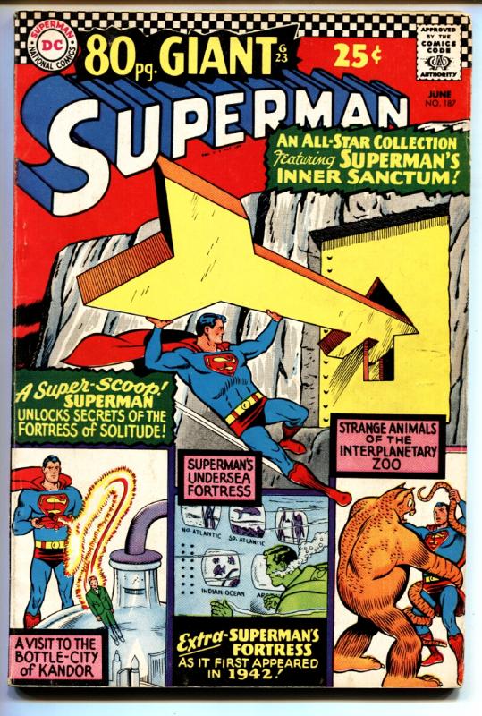 SUPERMAN #187 comic book 1966-80 PAGE GIANT-DC COMICS-FORTRESS