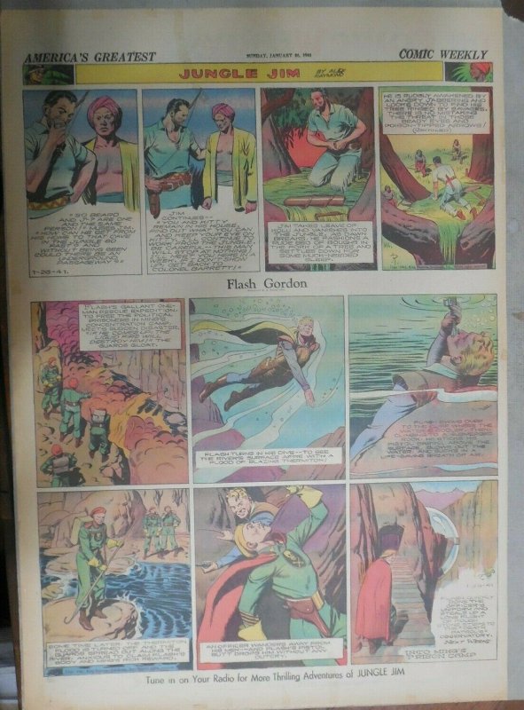 Flash Gordon Sunday by Alex Raymond from 1/26/1941 Large Full Page Size !