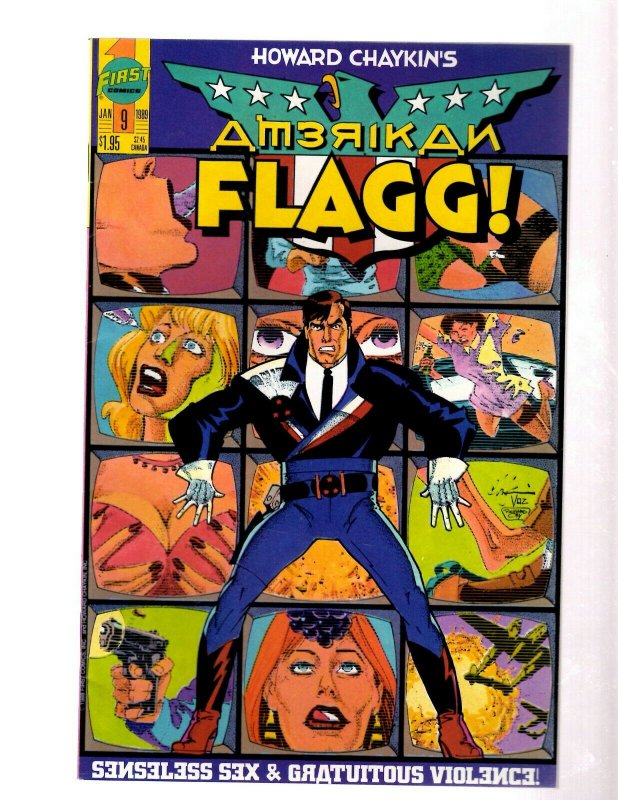 13 Comics American Flagg Vol I 50 Vol 2: 1 2 3 4 5 7 8 9 10 11 12 Special 1 GK49