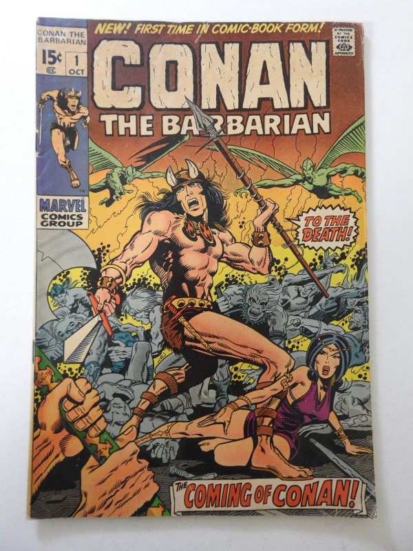 Conan the Barbarian #1 (1970) VG Condition moisture stain, 1/2 in tear fc
